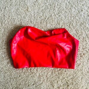 Vibrant Red Strapless Top